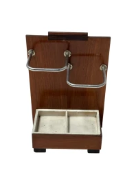 Walnut Art Deco Modernist Umbrella Stand, 1930s